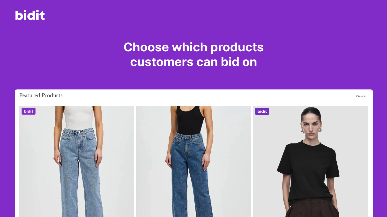 Shopify product grid showing merchants can choose which products