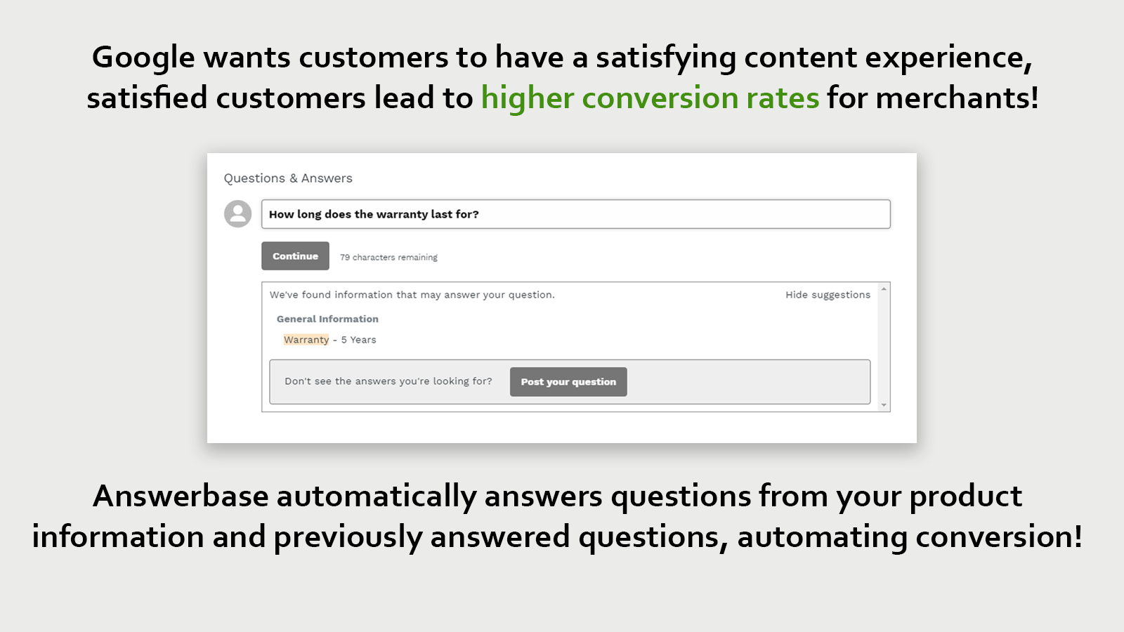 Answers questions with info from product descriptions and Q&amp;A