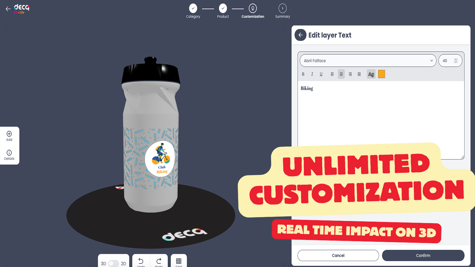 Decq Customizer Bottle