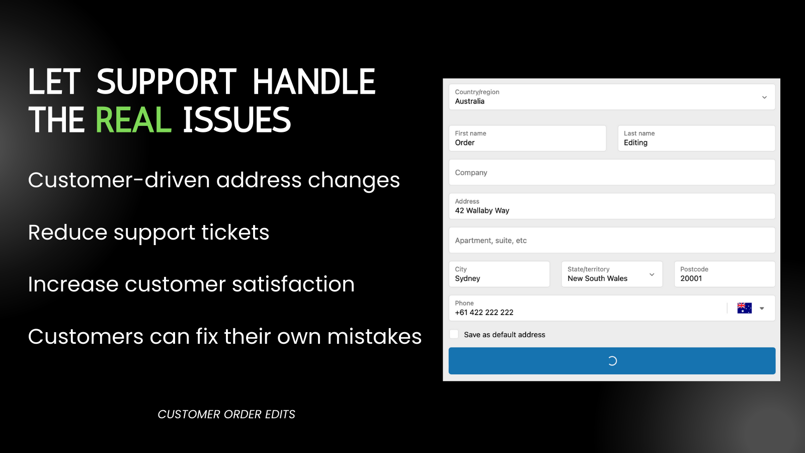 Allow customers to edit their own orders