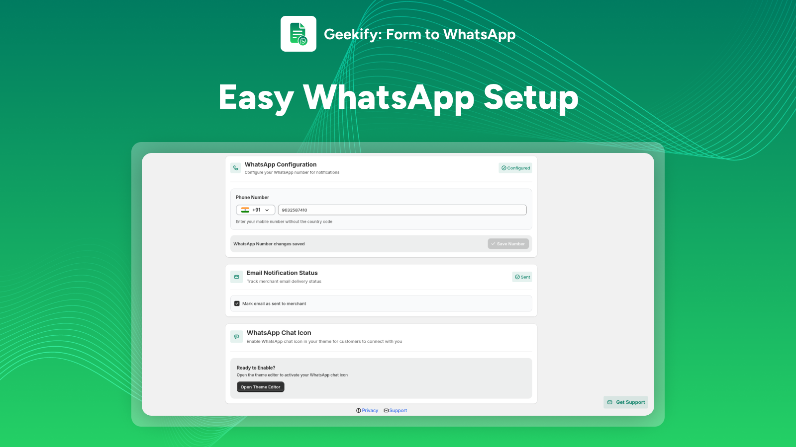Easy WhatsApp setup for instant form to chat notifications