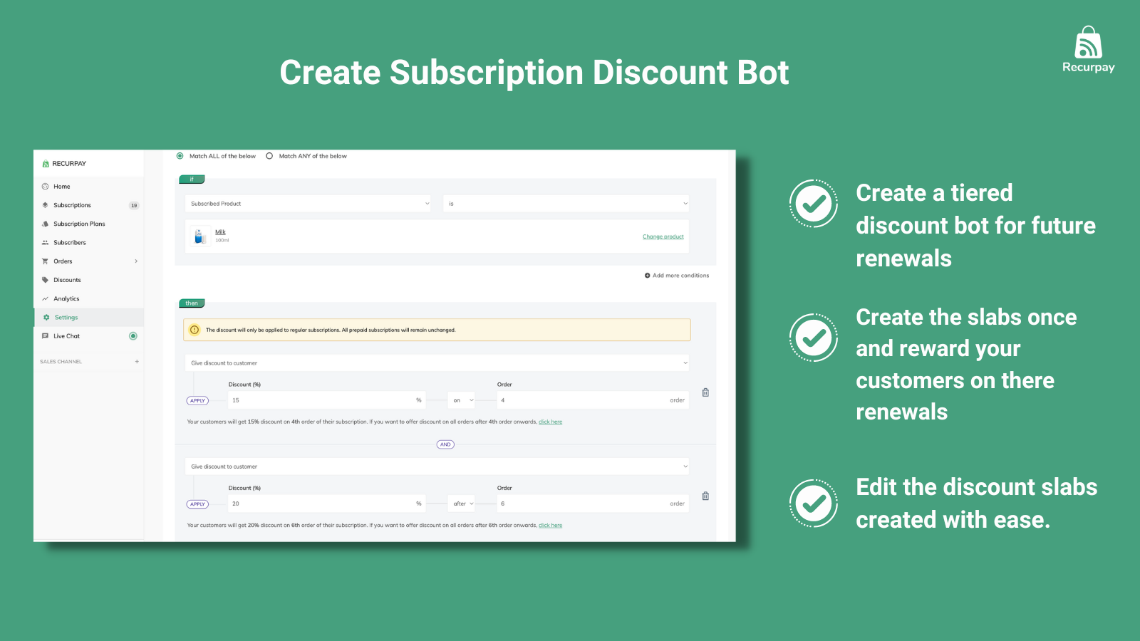 Shopify Subscription: Setup Recurpay Bot for recurring payments