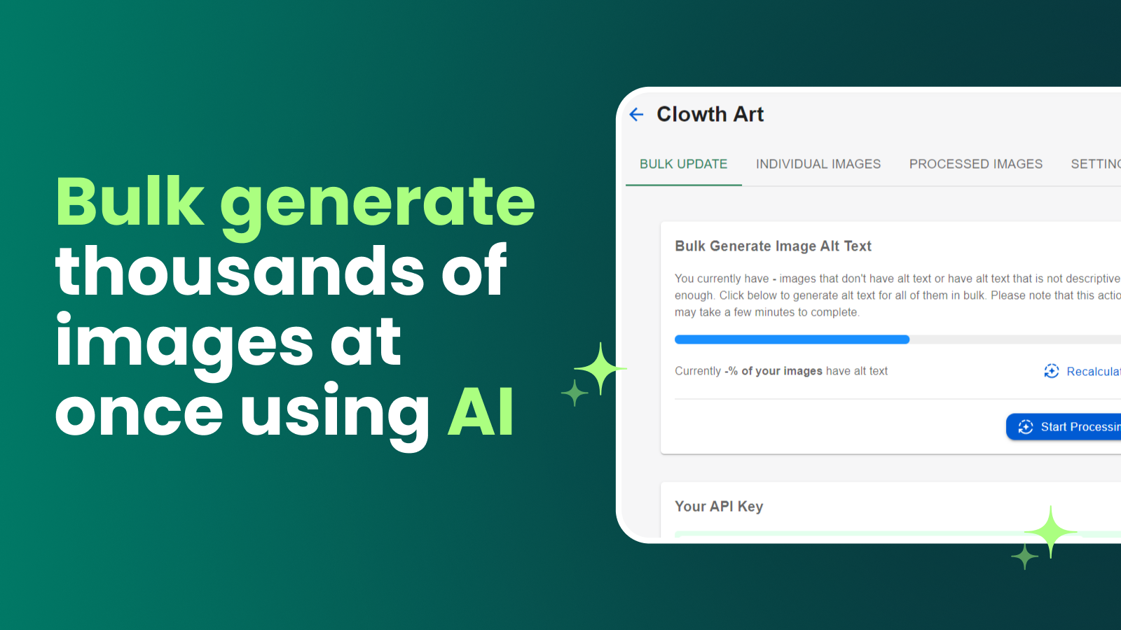 Bulk generate all your images at once