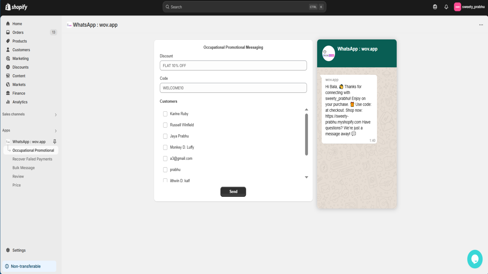 Occupational Promotional Messaging