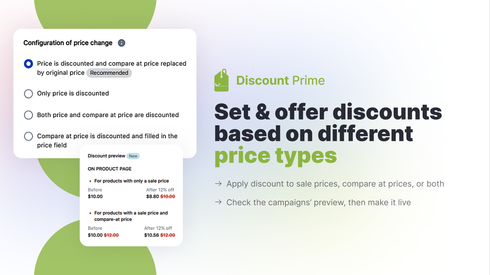 Set &amp; offer discounts based on different price types