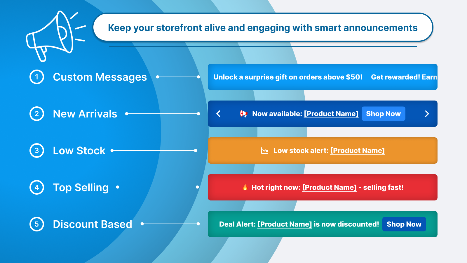 Different categories product alerts using Voidek Announcementbar