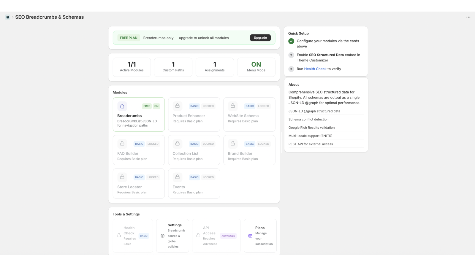 Detailed dashboard with lots of service.
