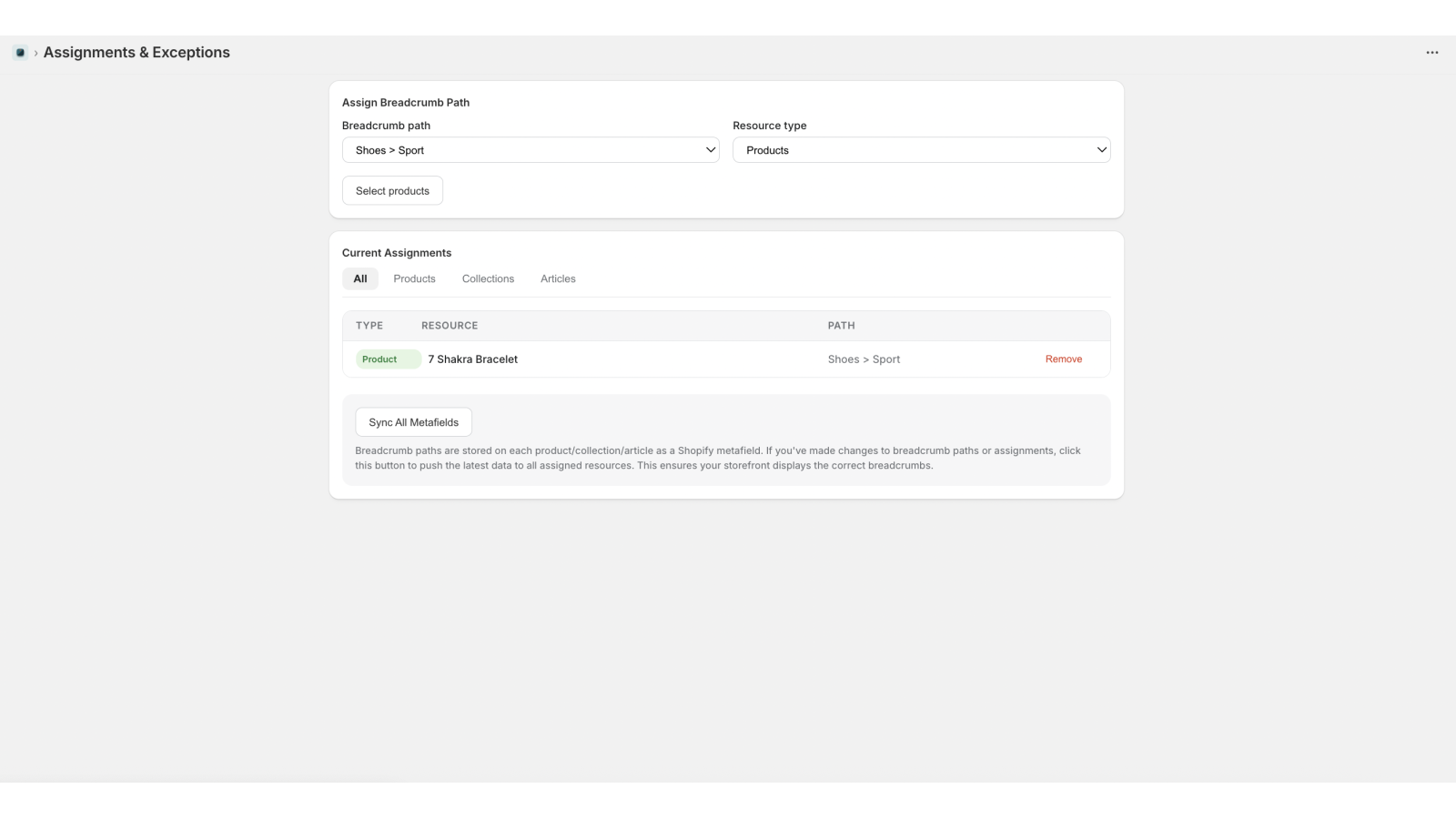 Exception and mapping page.