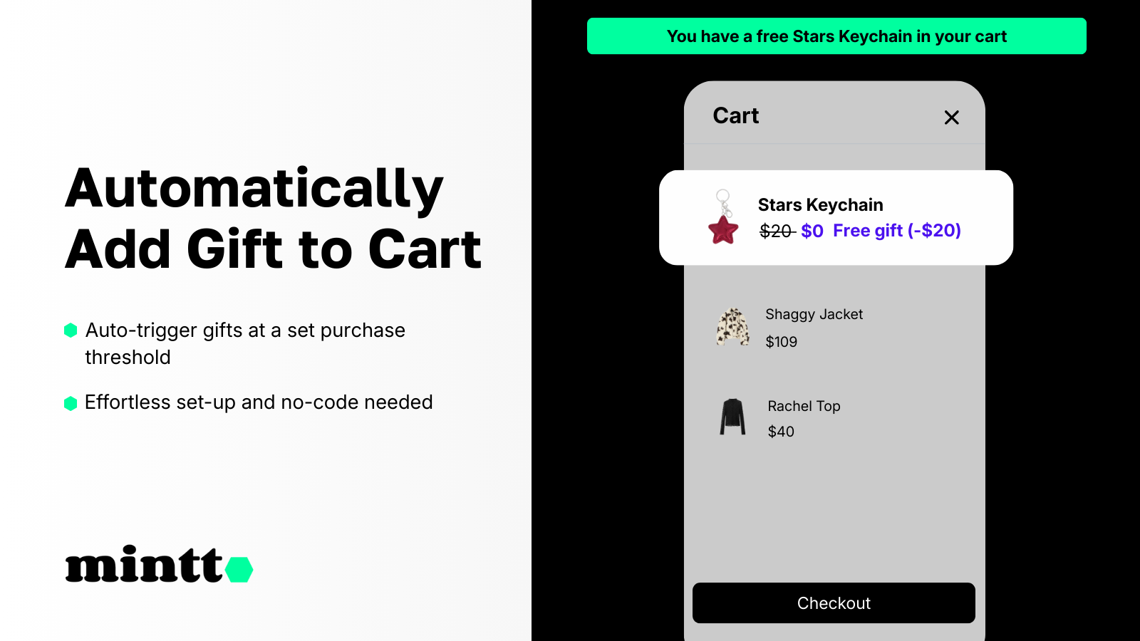 Mintt Free Gift - Automatically add gift to cart