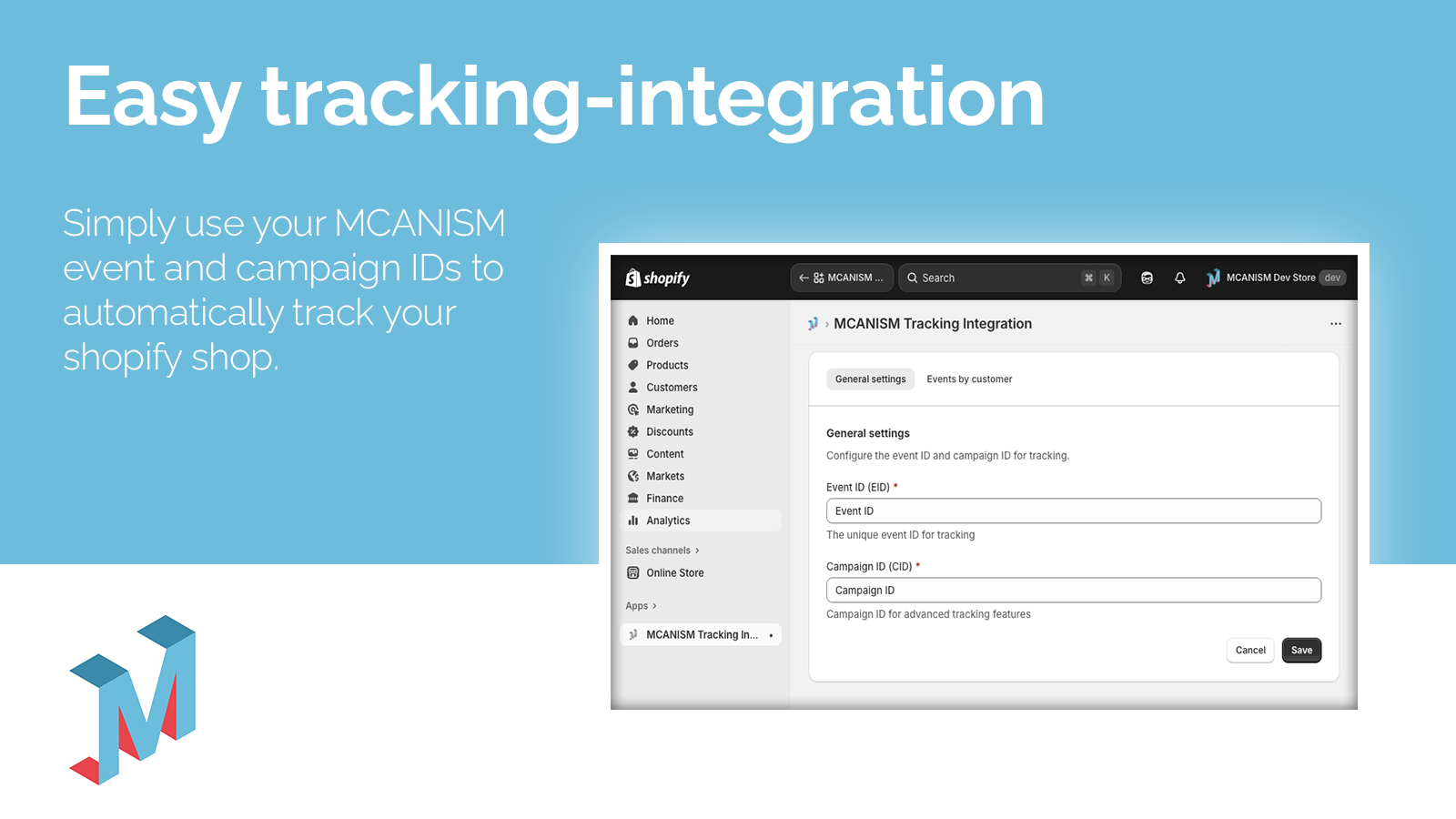 MCANISM automatic tracking integration