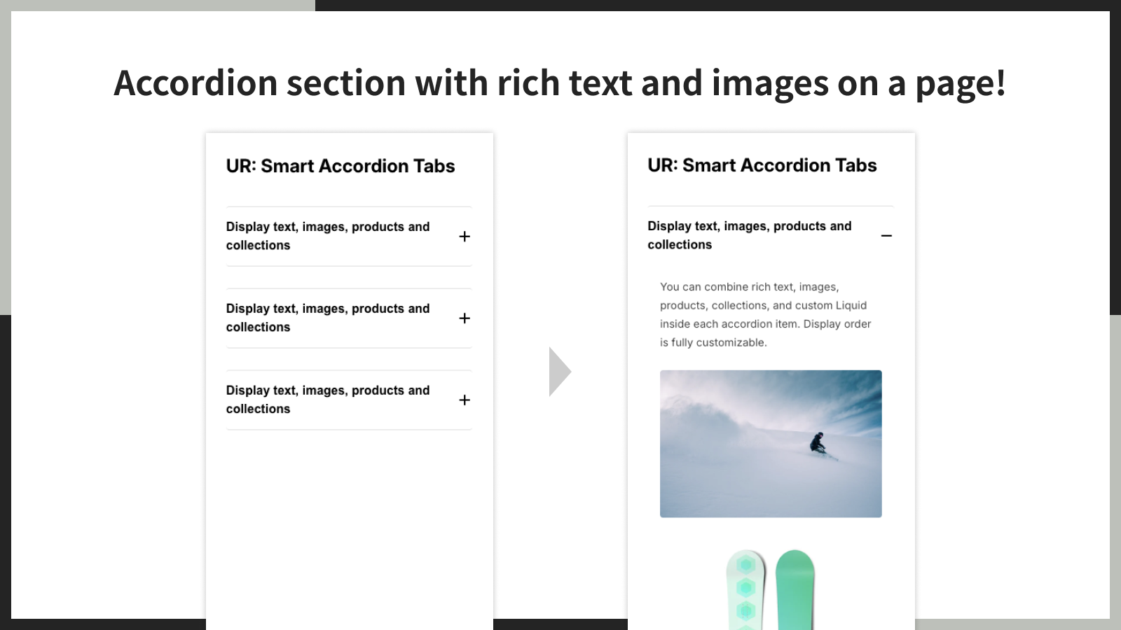 Accordion section with rich text and images on a page!