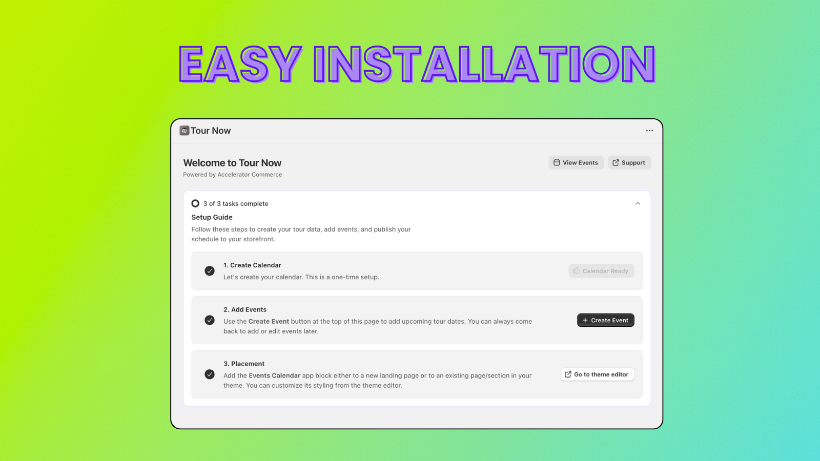 easy installation, one click installs