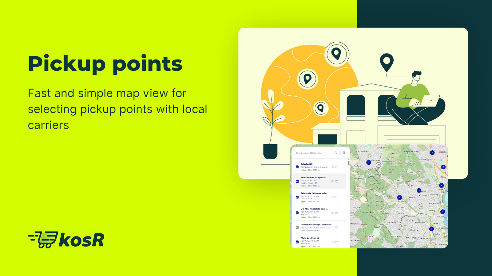 kosR - Simple, fast map-based pickup with top local carriers
