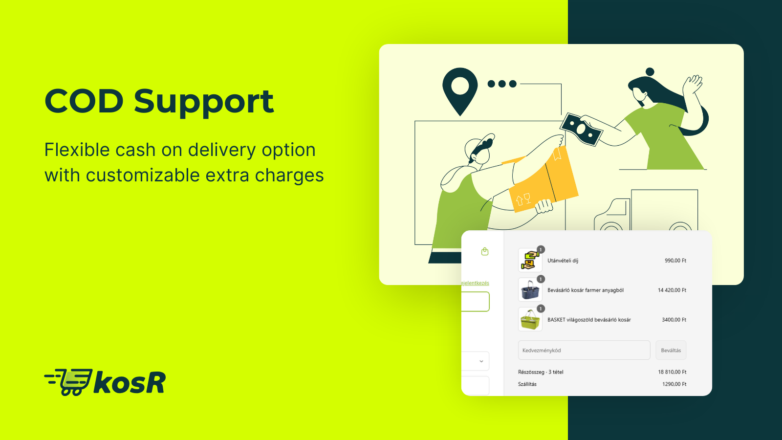 kosR - Flexible cash on delivery with customizable extra charges