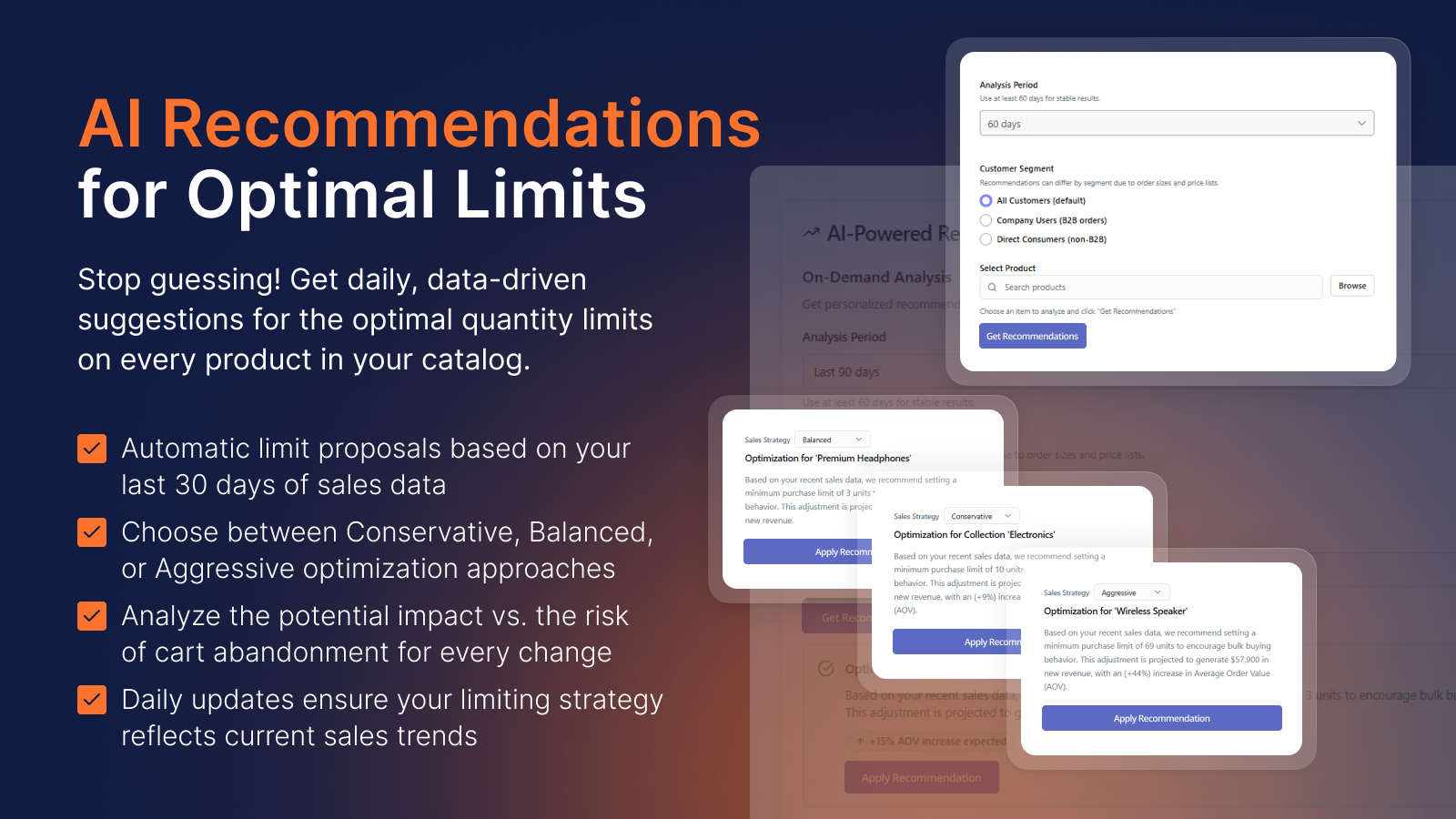 AI suggestions optimize product limits with data-driven insights