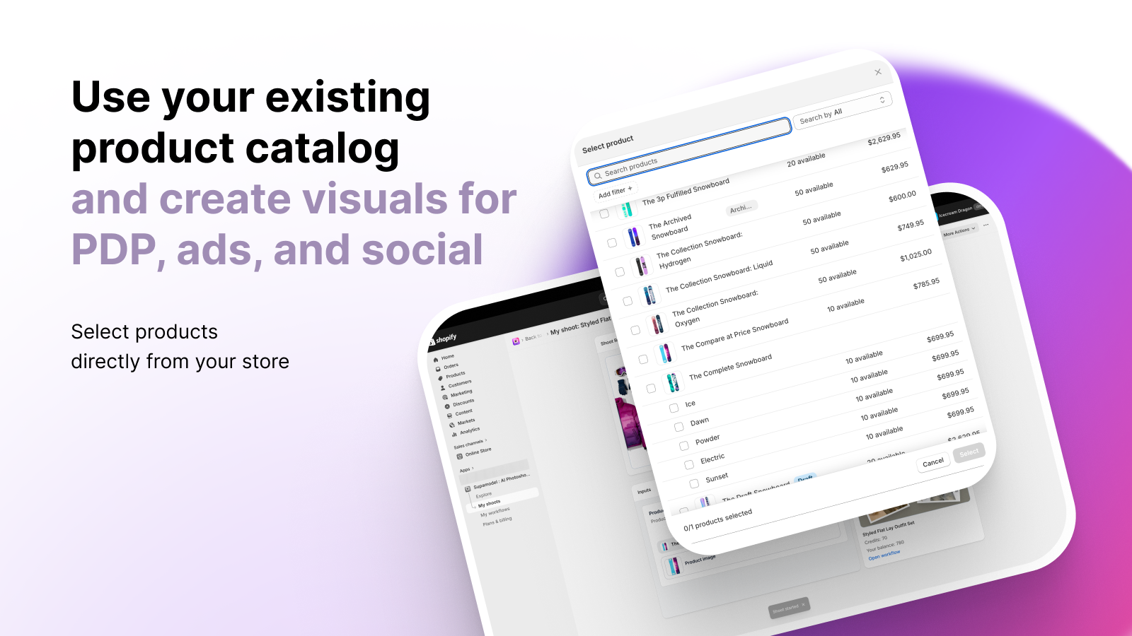 Use your Shopify product catalog directly