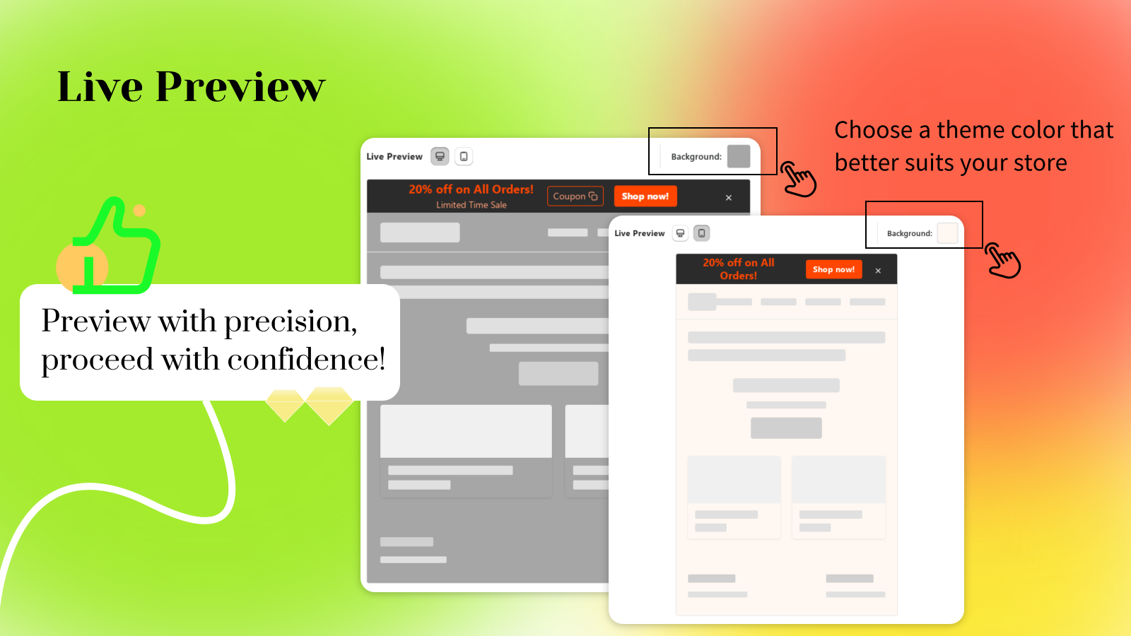 live preview the bar style instant