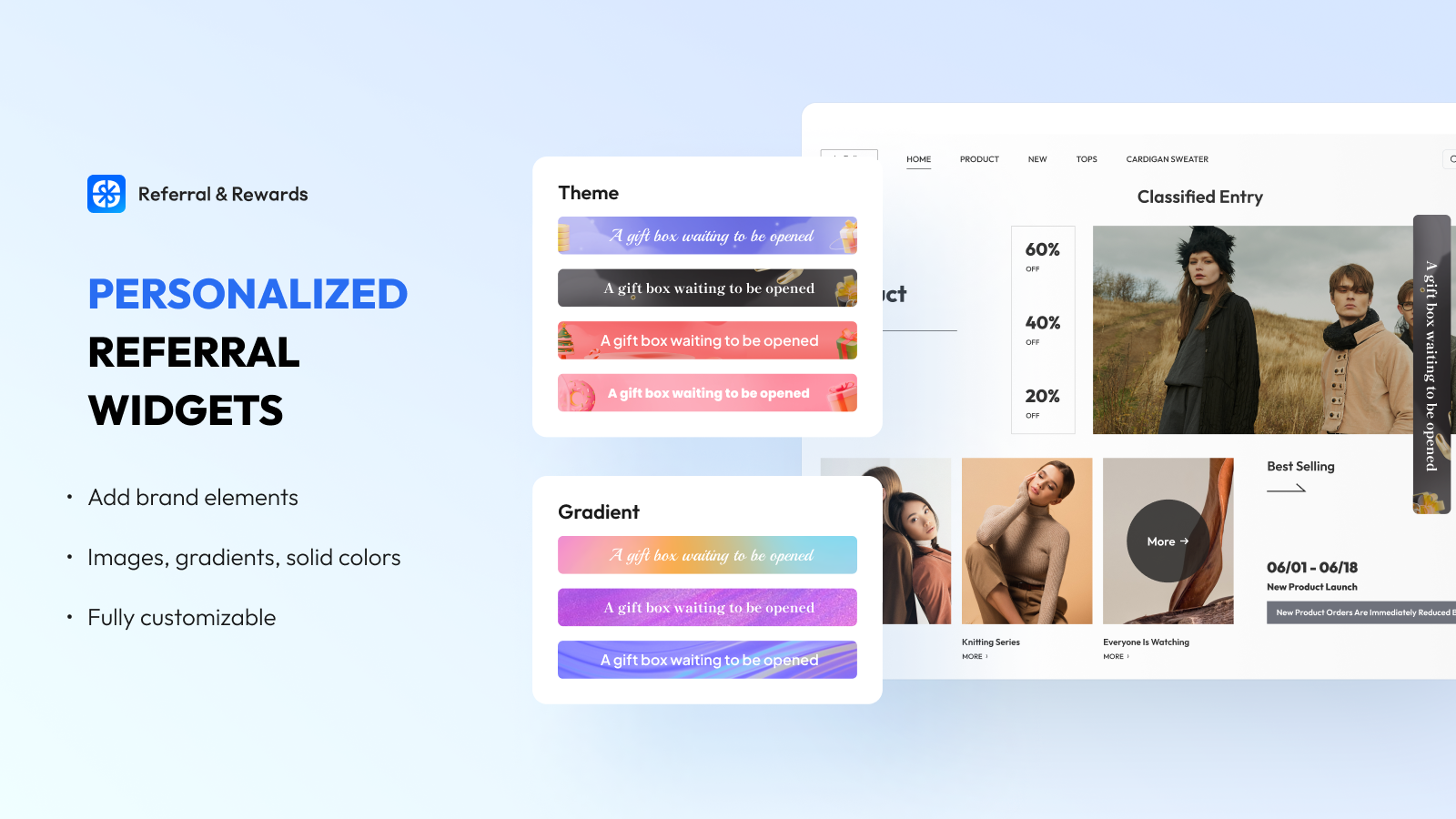 Personalized referral widgets