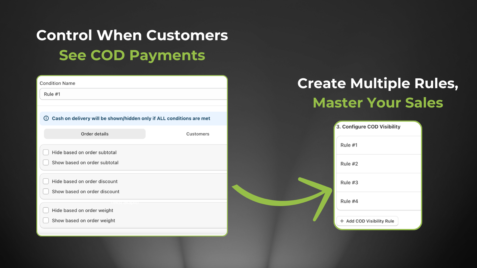 Progus COD - setting up rules of COD visibility