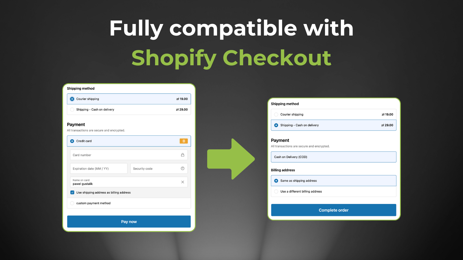 Progus COD - after setting up the application