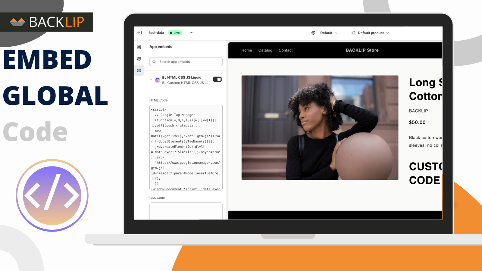 BL Custom HTML CSS JavaScript Code Embed - Embed Global Code