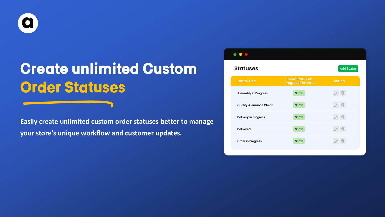 Create Unlimited Order Statuses