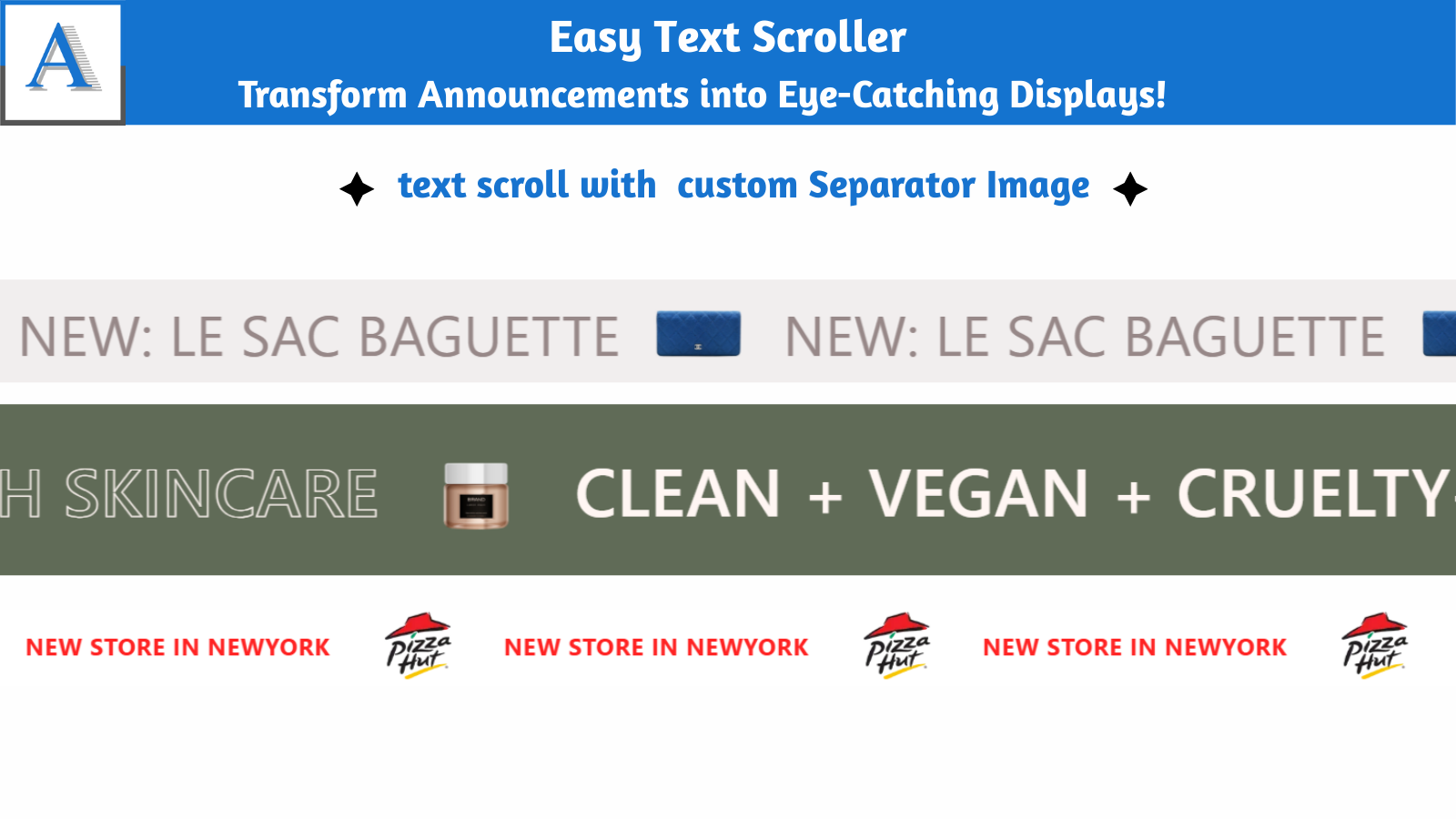 Text slider with custom image