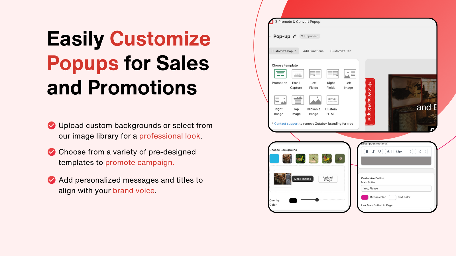 Promotion popup for new releases and deals