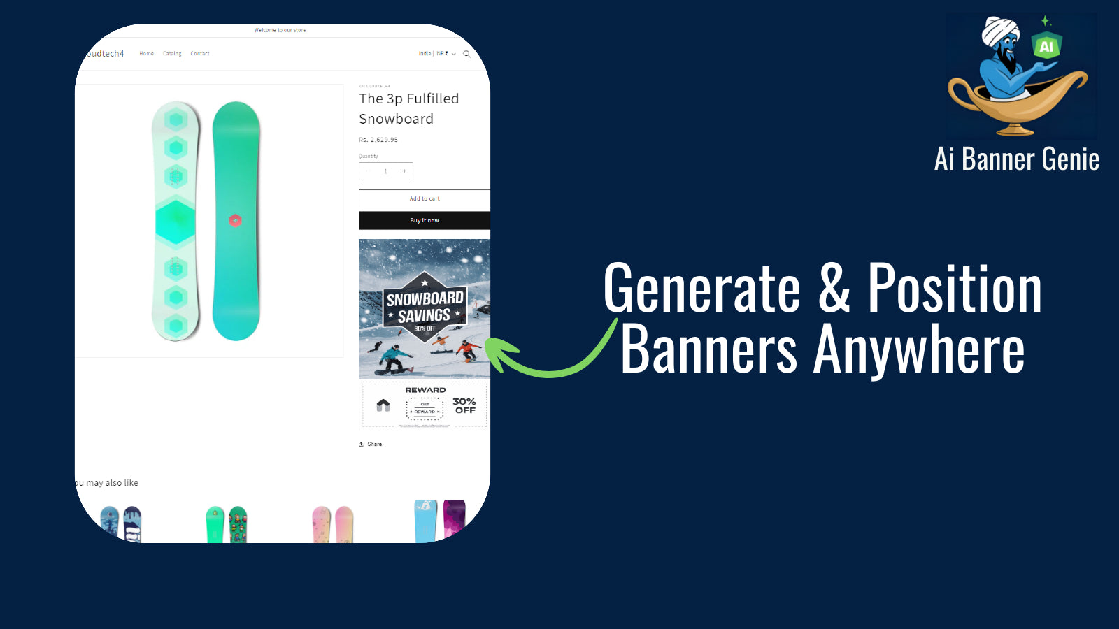 create and position ai banners anywhere on the website
