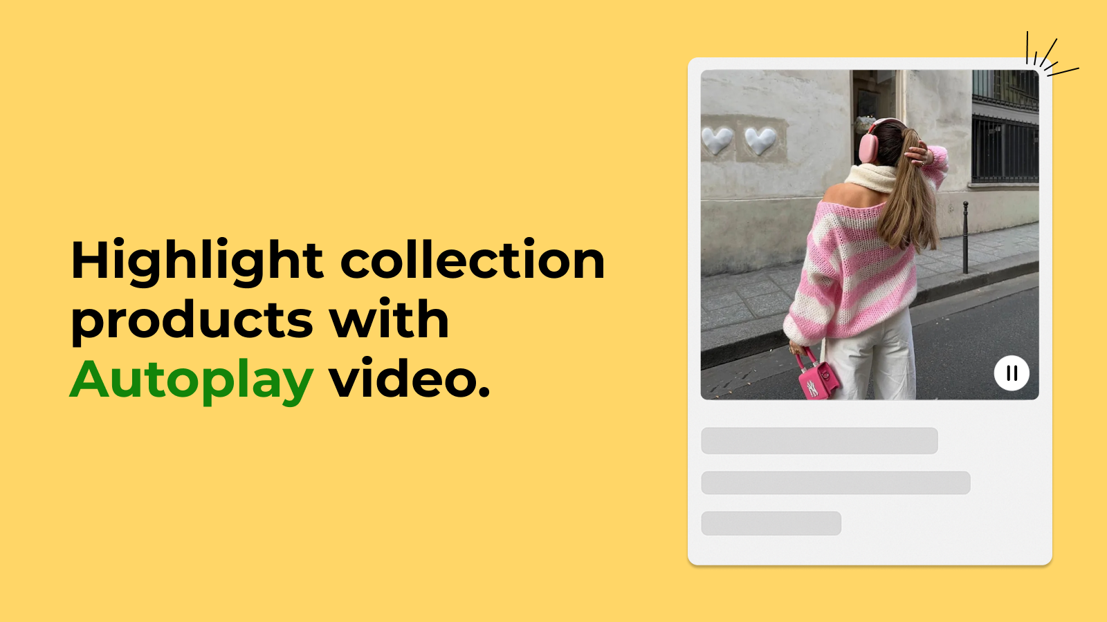 Add autoplay video to imaes that loops in your collections