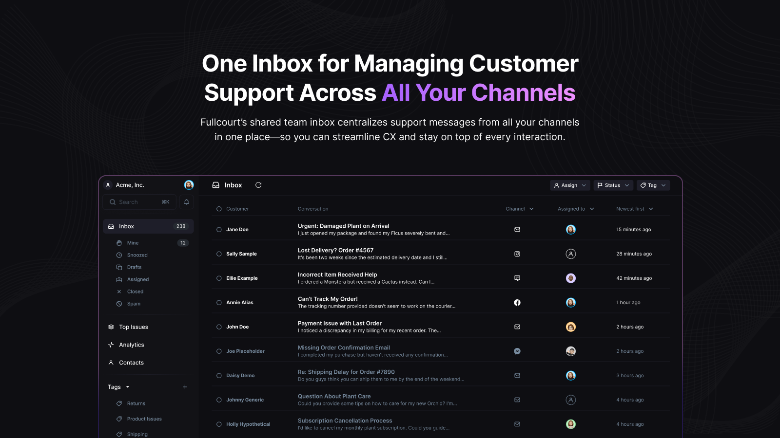 Image of customer conversation screen with customer context