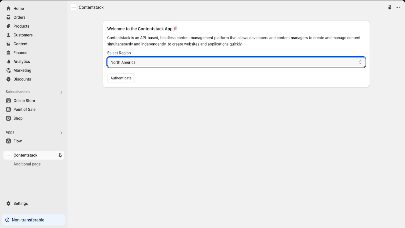 Contentstack authorisation