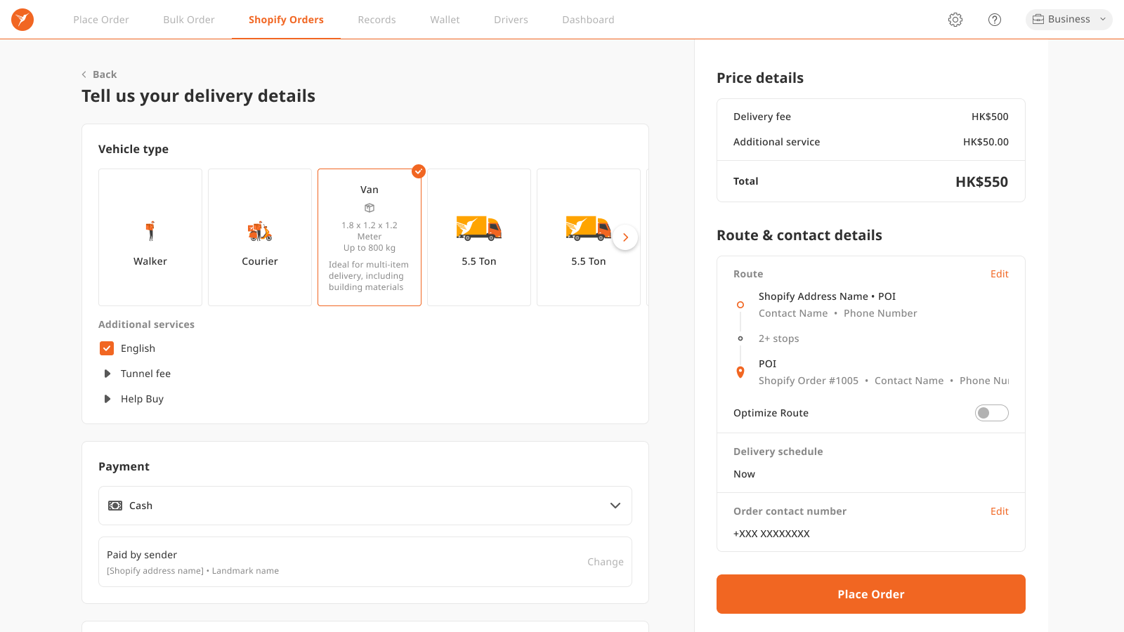 Enjoy other Lalamove Web App features and payment options