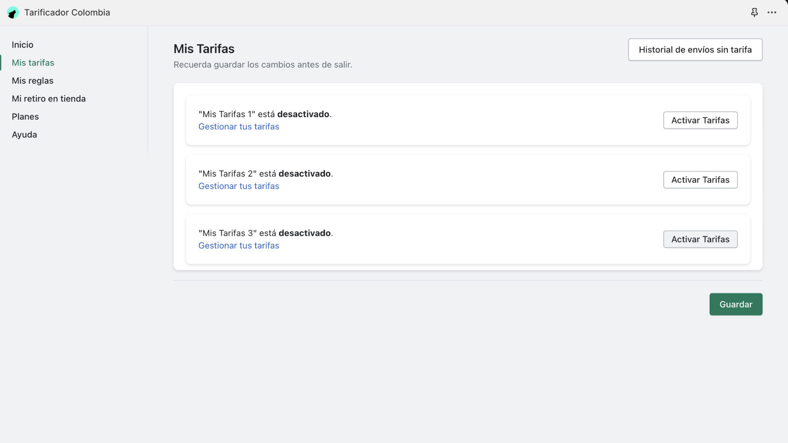 Tarificador CO - Lobo Creaciones - Shopify Experts