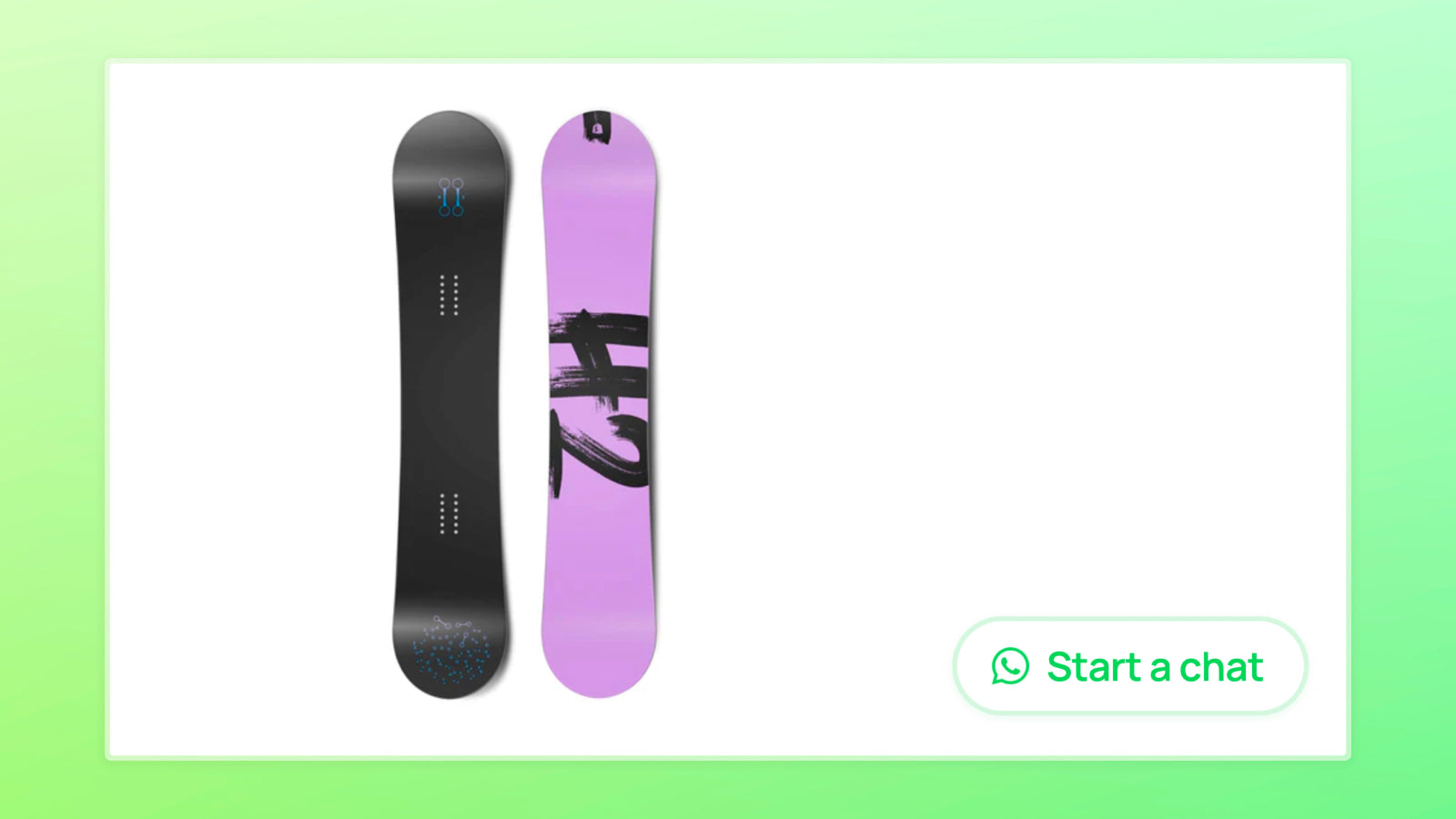 Zoomed in view of the WhatsApp chat button on a store