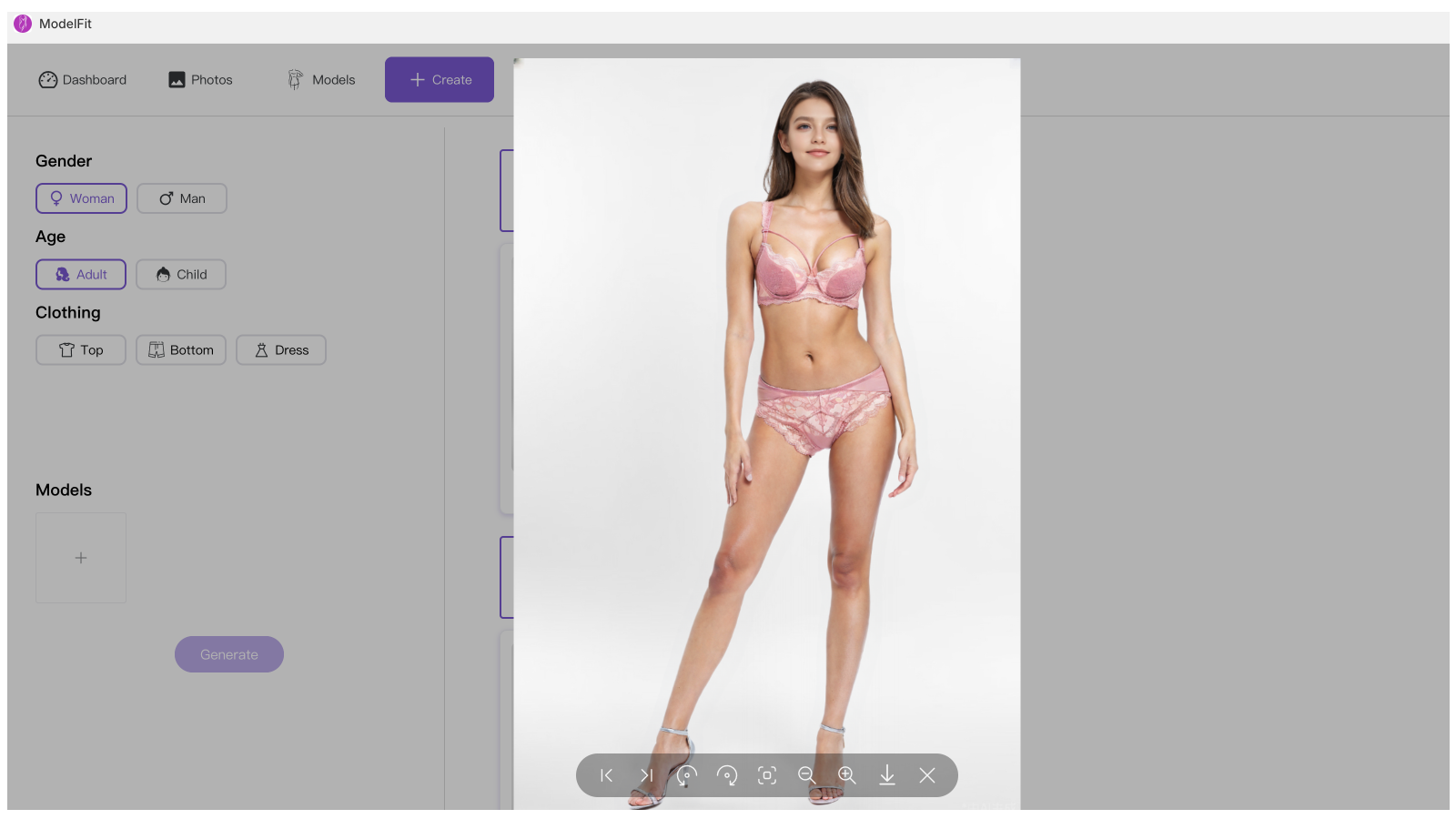  Example of Underwearess Virtual Try-On Effect