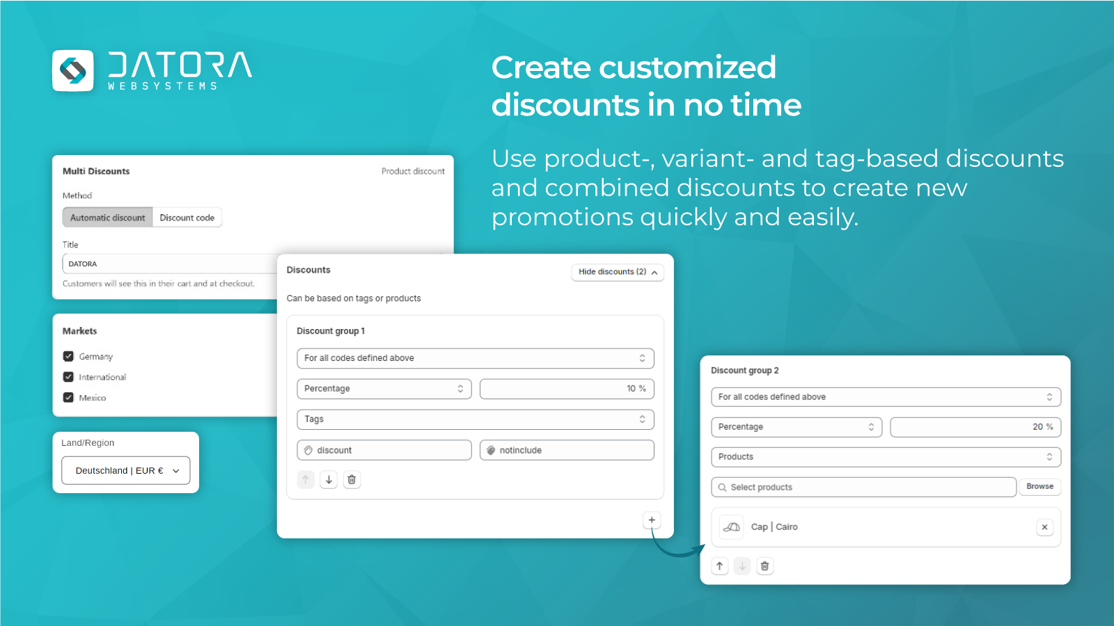 Create customized discounts in one time