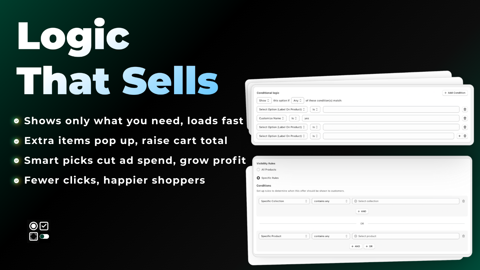 Logic that sells in Infinite Product Options