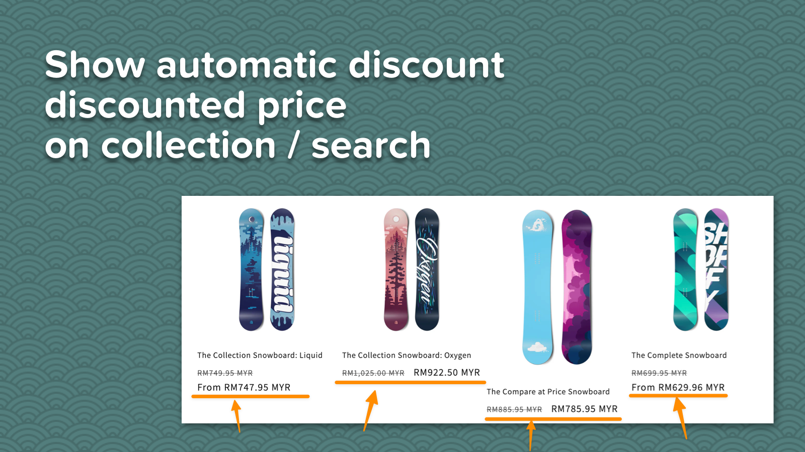 show automatic discounted product price on collection or search