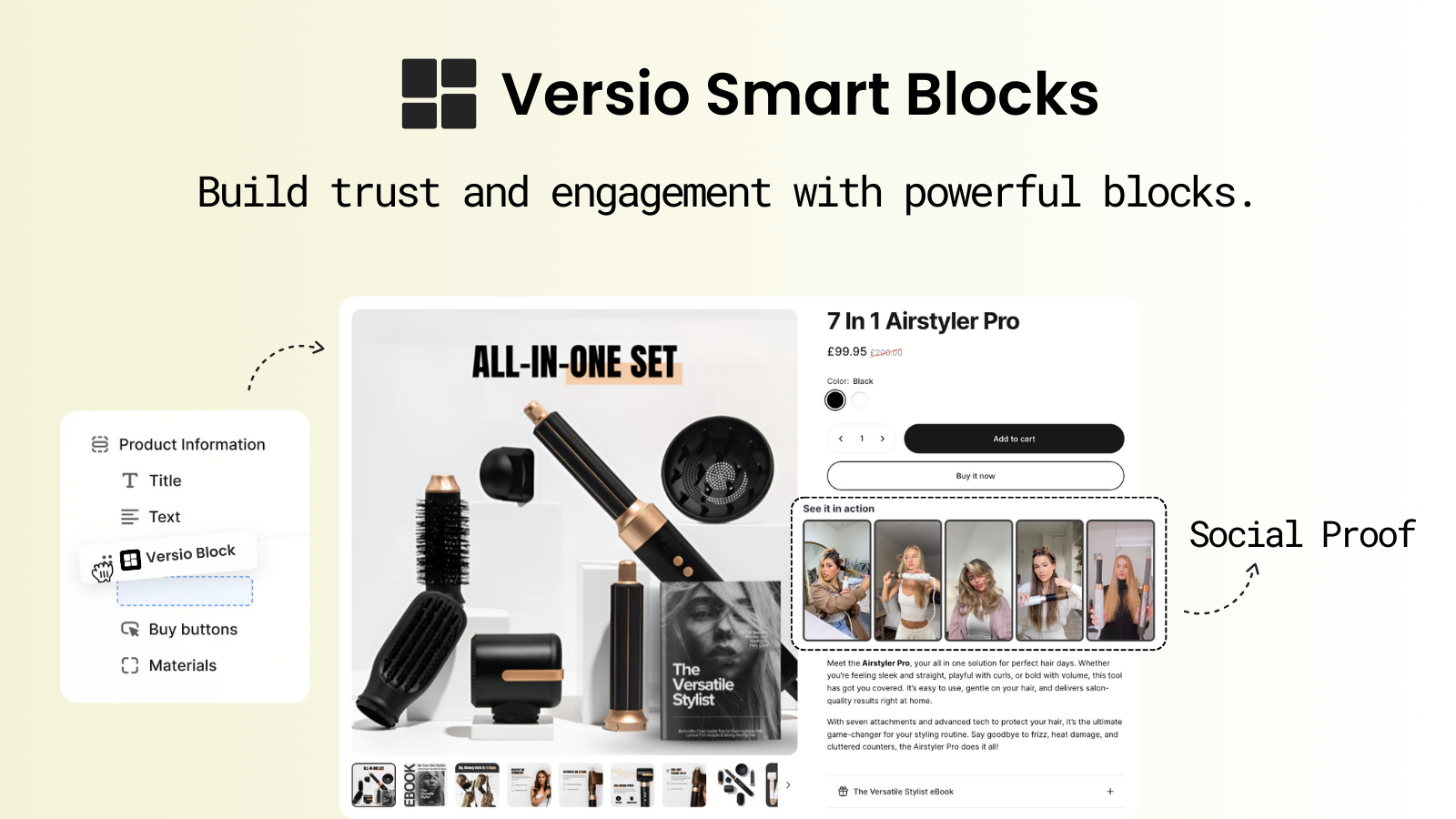 Versio theme sections feature showcase