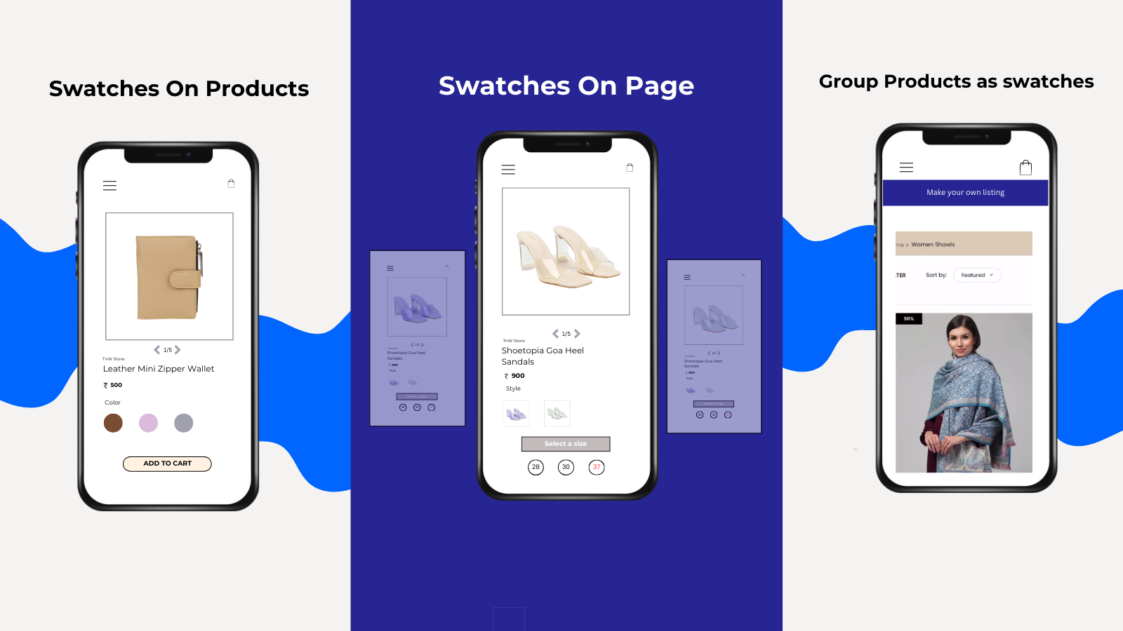 Dynamic Collection Swatch, Variant Options, and Product Groups.