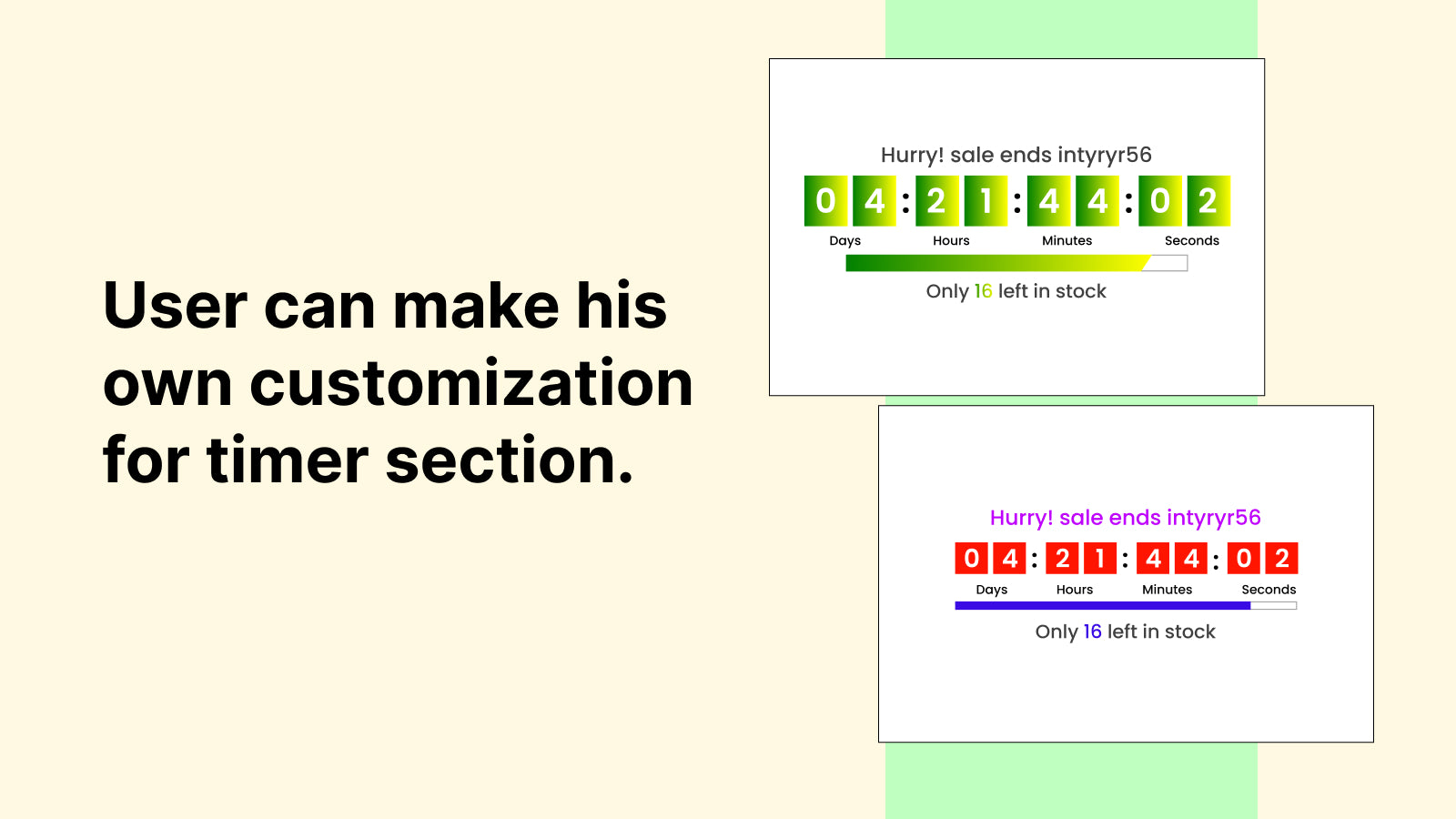 Customized countdown timers with different styles and color them