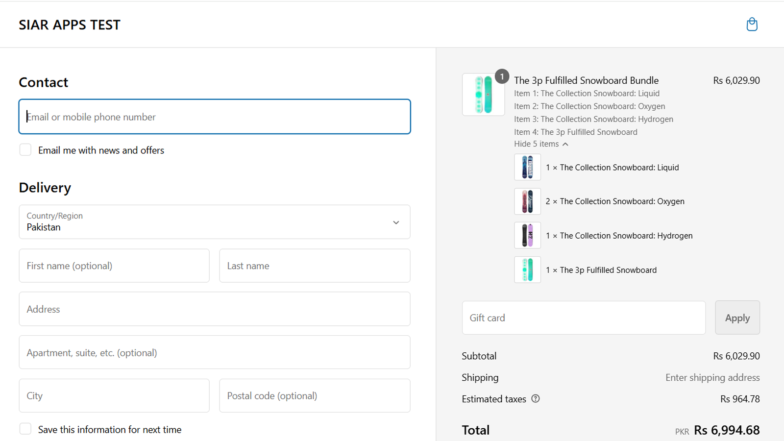 Checkout Order Summary