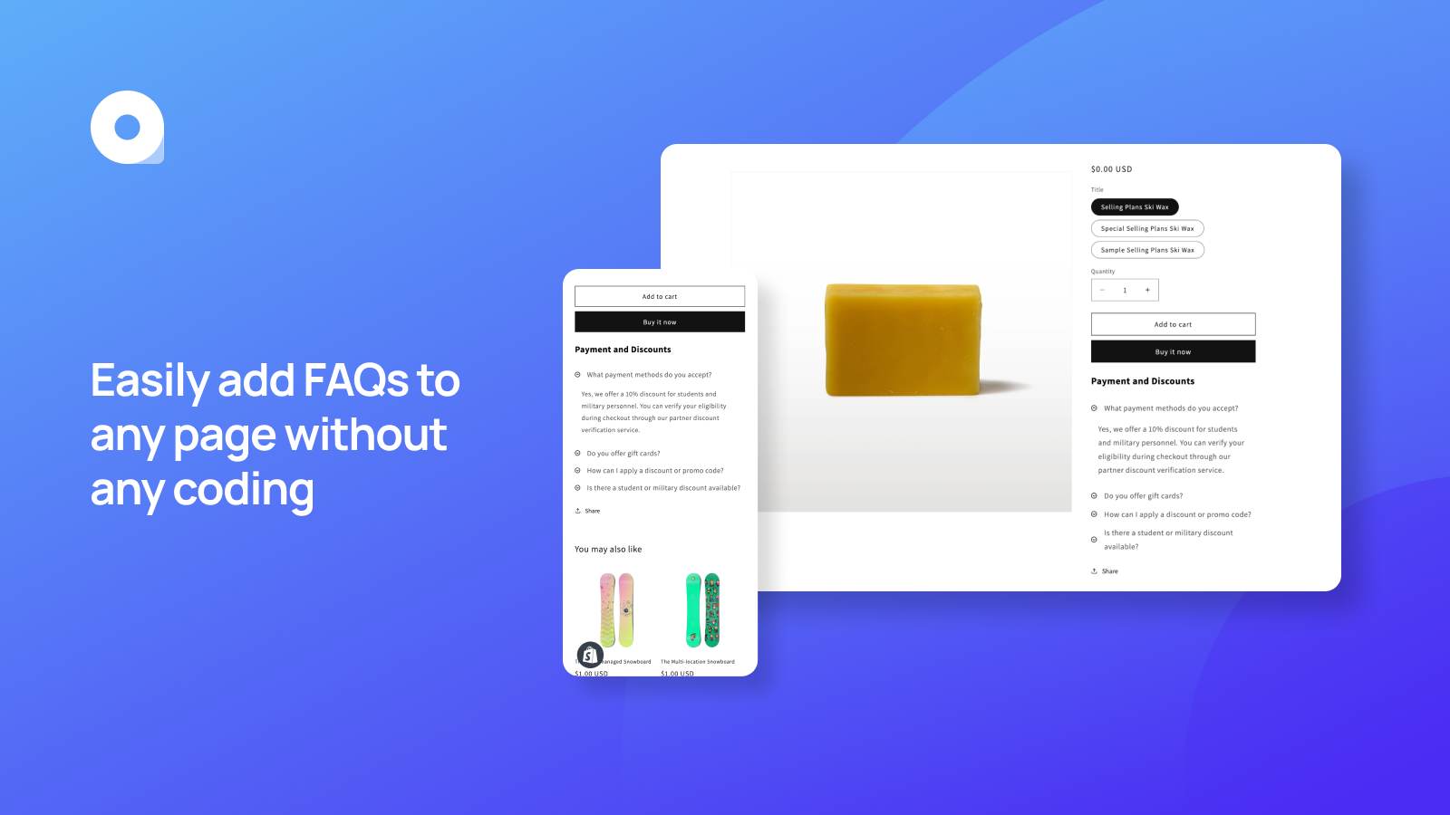 Easily add FAQs to any page without any coding