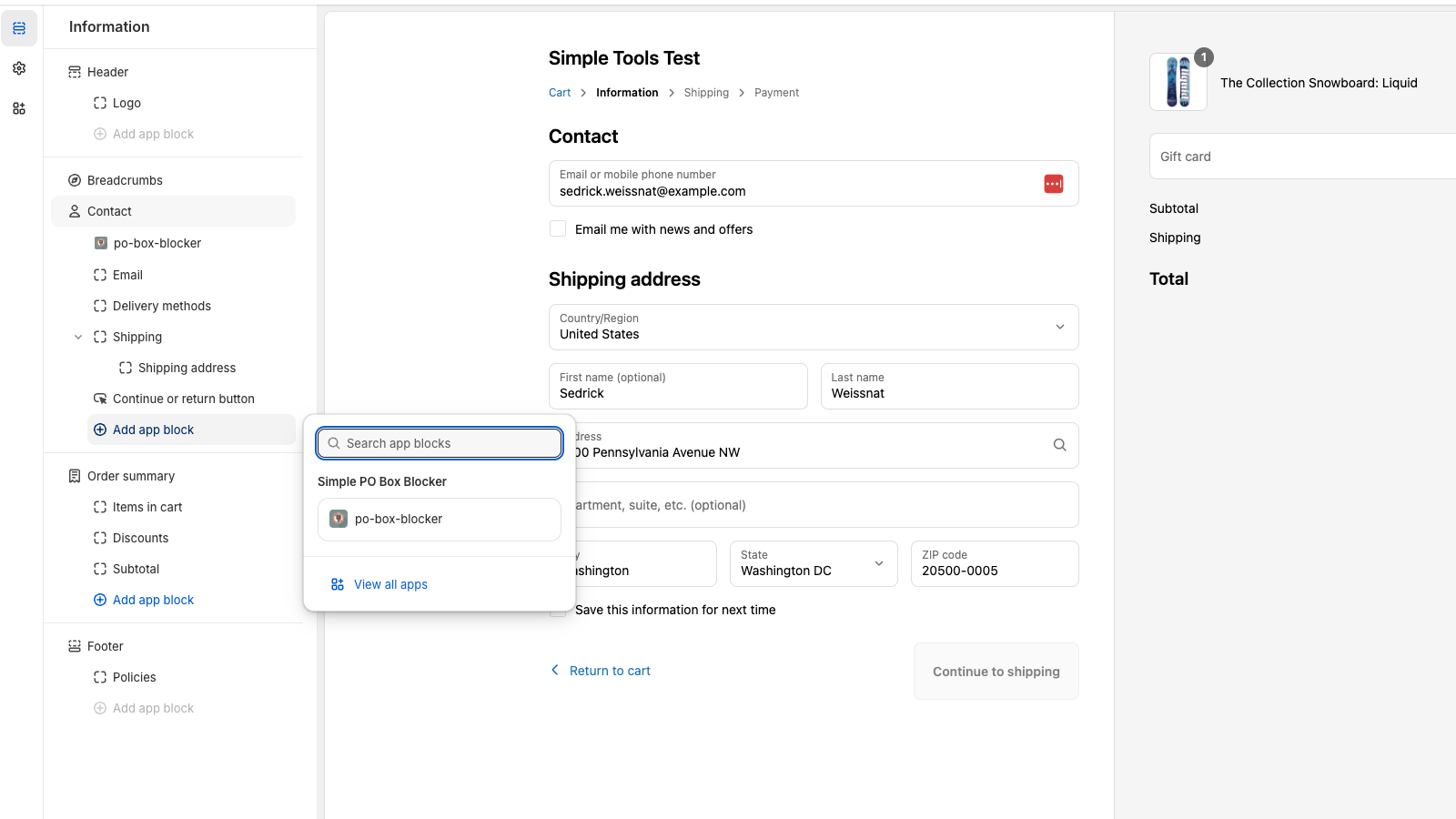 Easily add in checkout