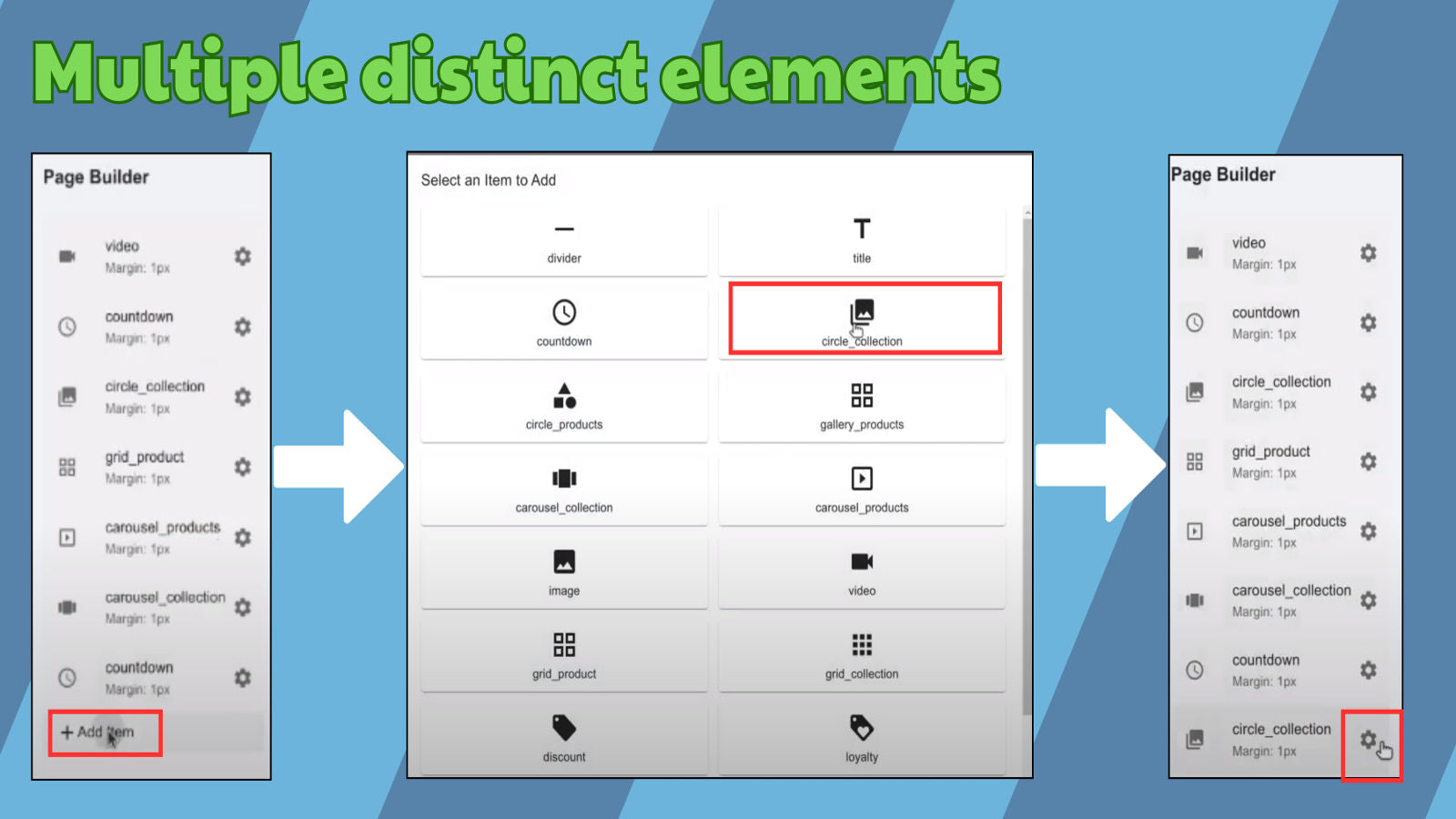 multiple elements to build mobile app
