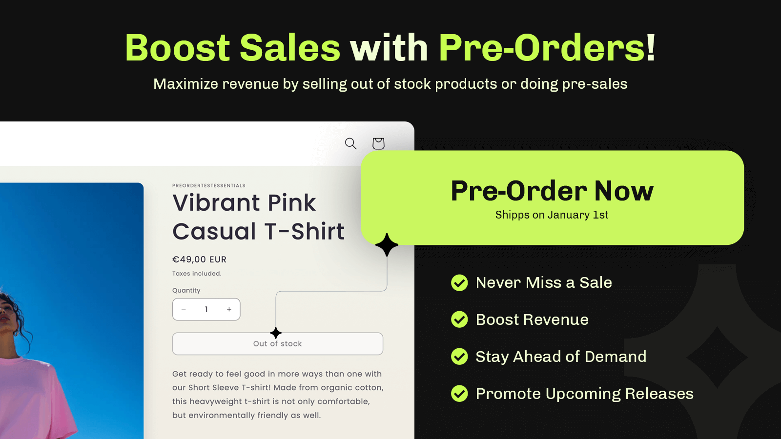 Boost sales with Essential Shopify preorder app