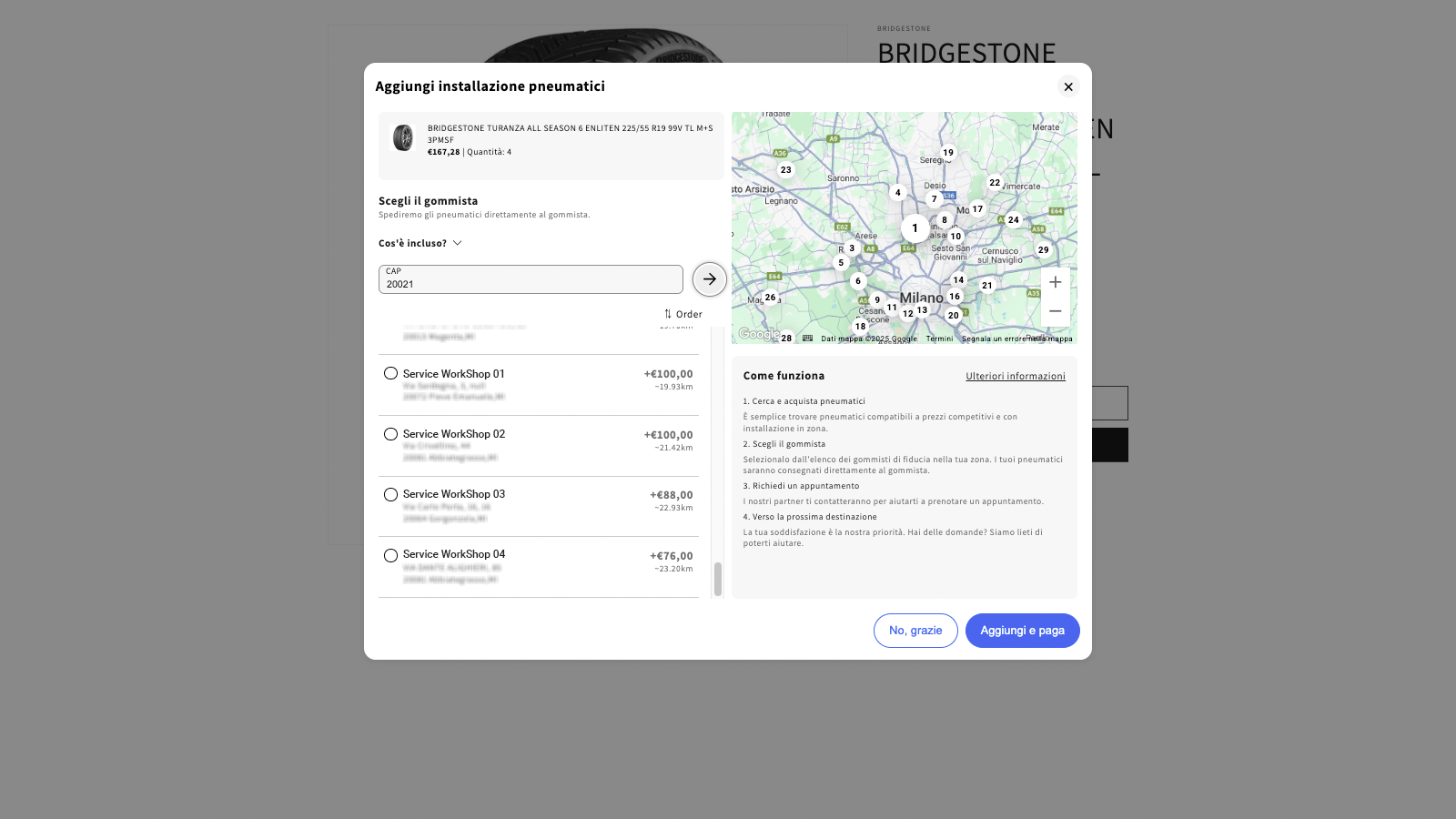Vista montaggio nel carrello