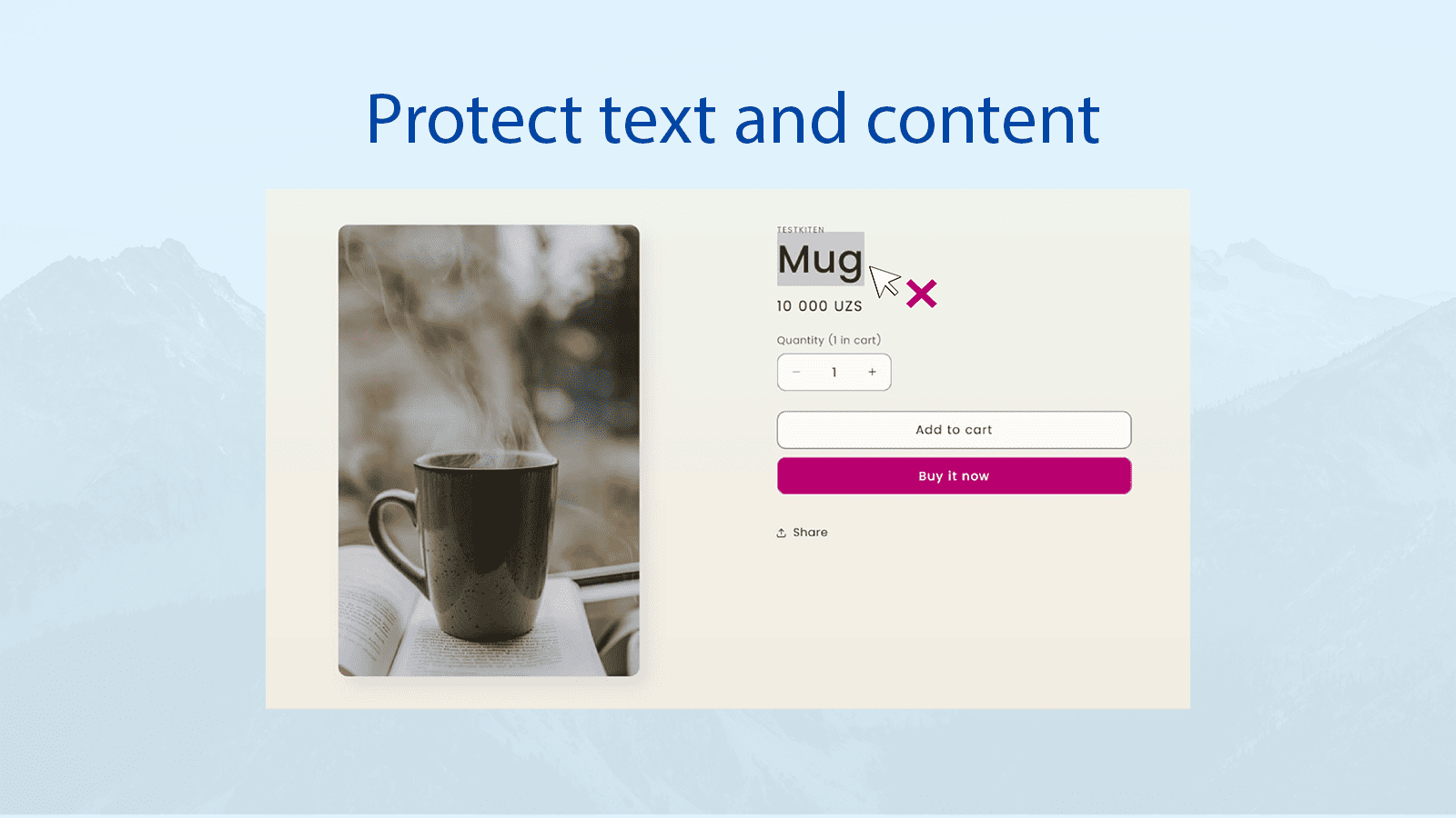 Protect text and content.