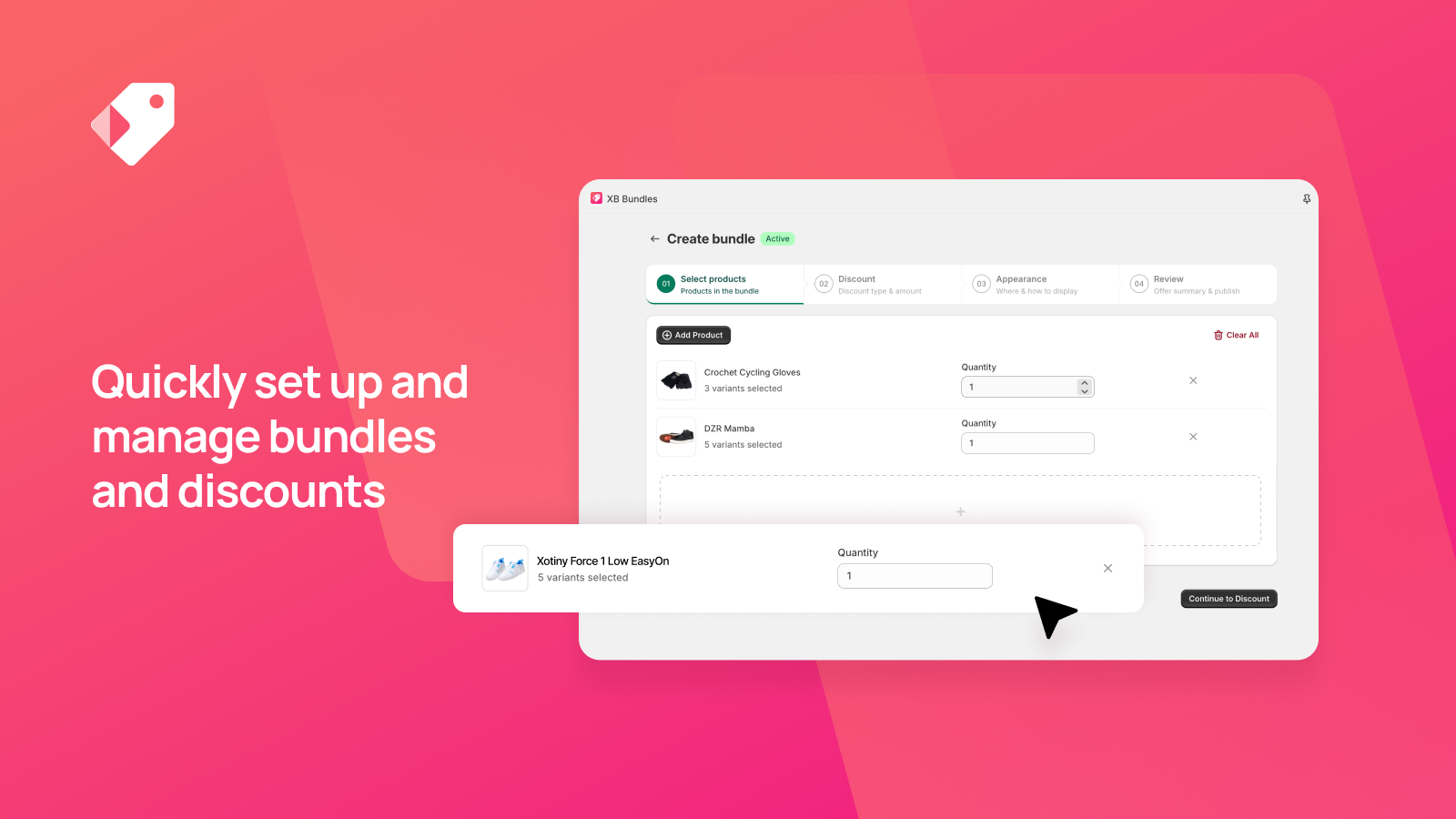 Quickly set up and manage bundles and discounts